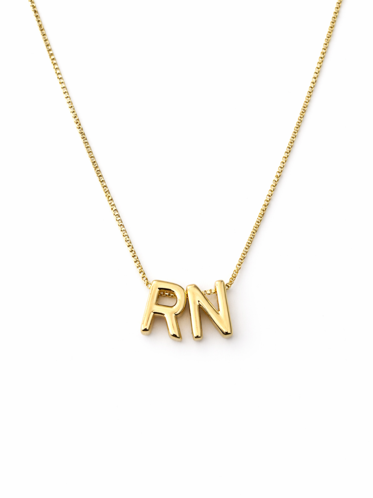 Nurse Gold Letter Slide Necklace