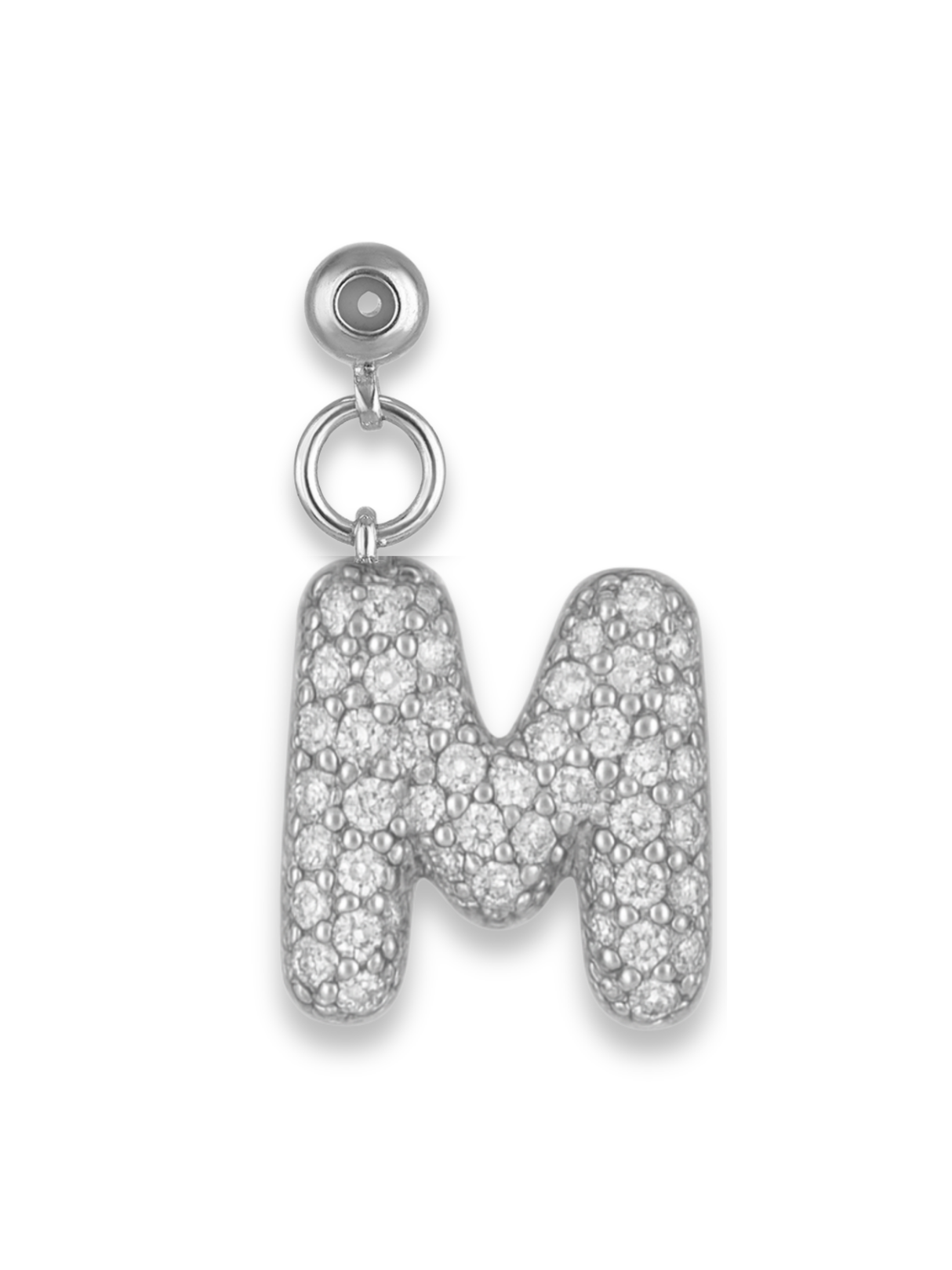 Silver Bubble Letter Grip Charm