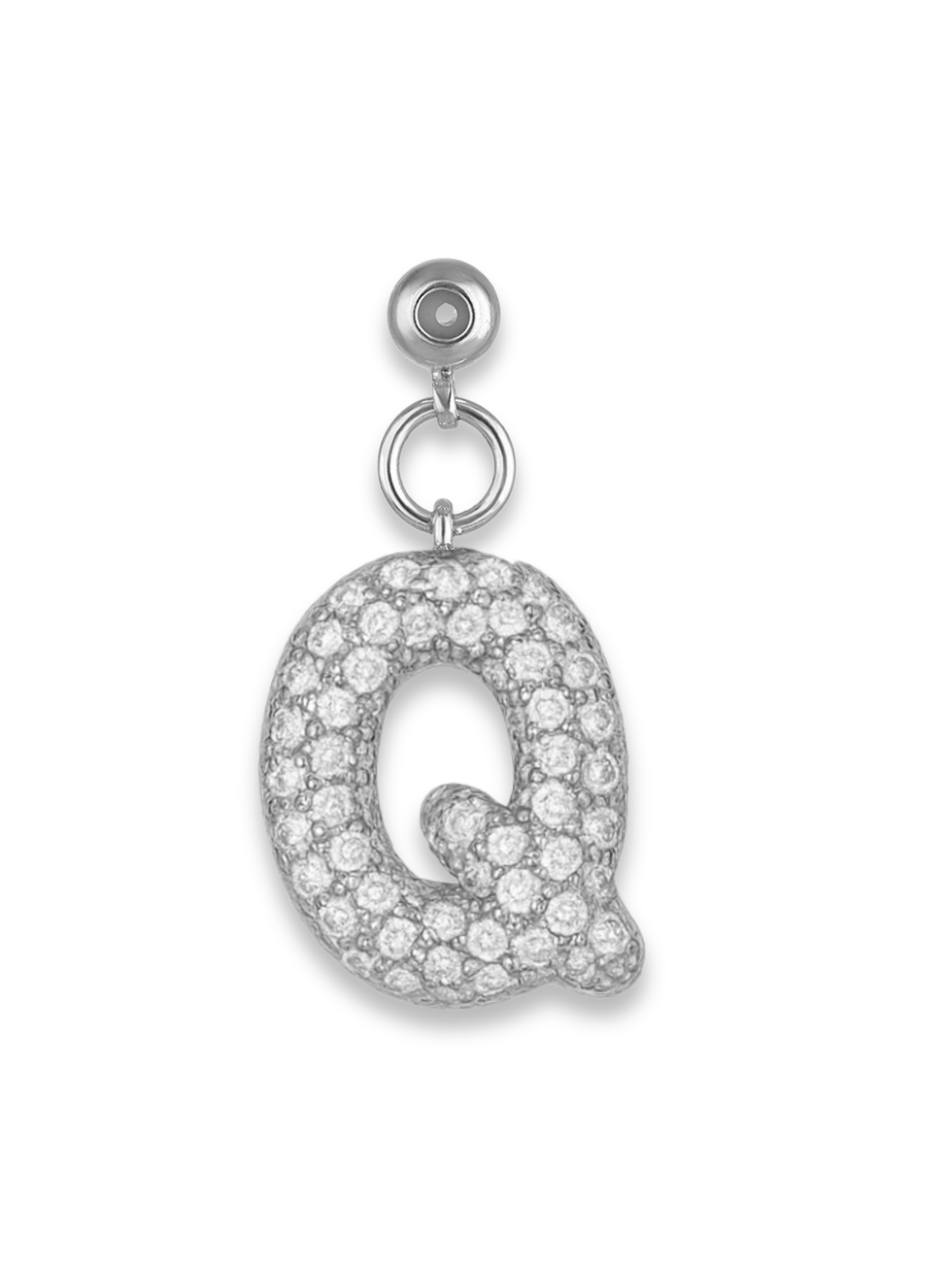 Silver Bubble Letter Grip Charm