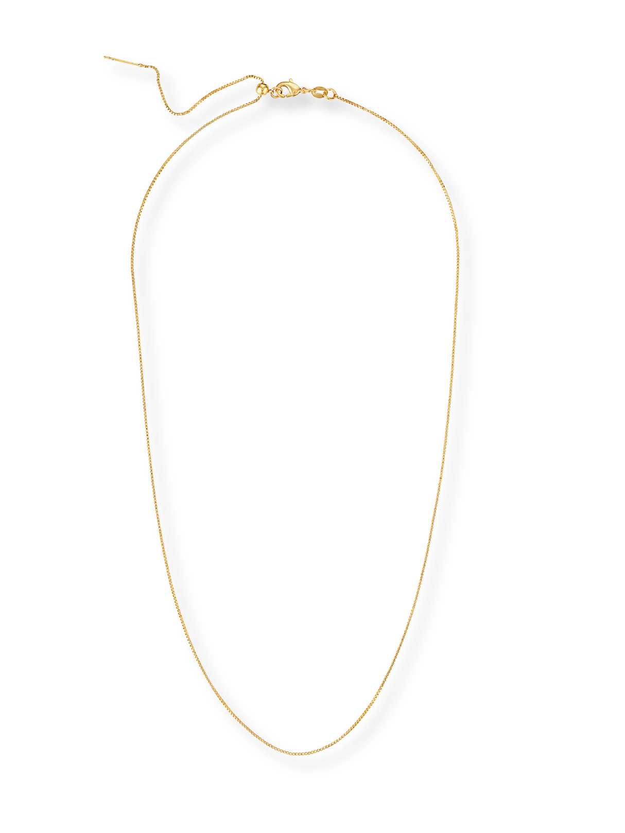 The Kinsey Designs Charm Necklace Box Chain features a delicate gold-filled chain with a small clasp, displayed in an oval on a white background—ideal for layering or pairing with your favorite pendant.