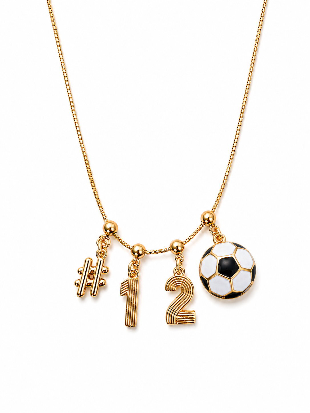 Soccer Charm Necklace with Groove Grip Numbers