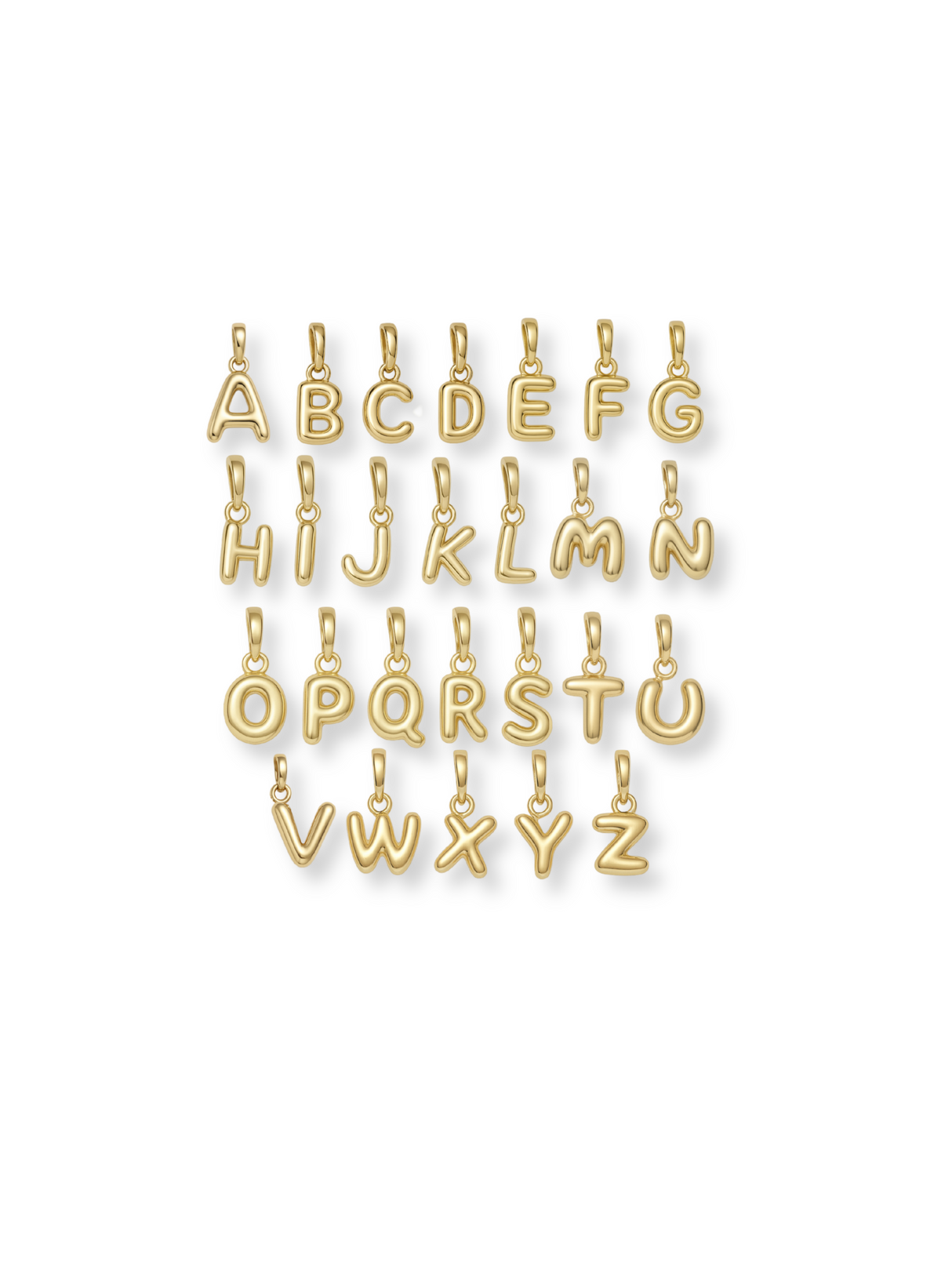 The Kinsey Designs Collection Gold Bubble Initial Clip Charm Letter M features a bold gold letter design, perfect for personalizing your look.