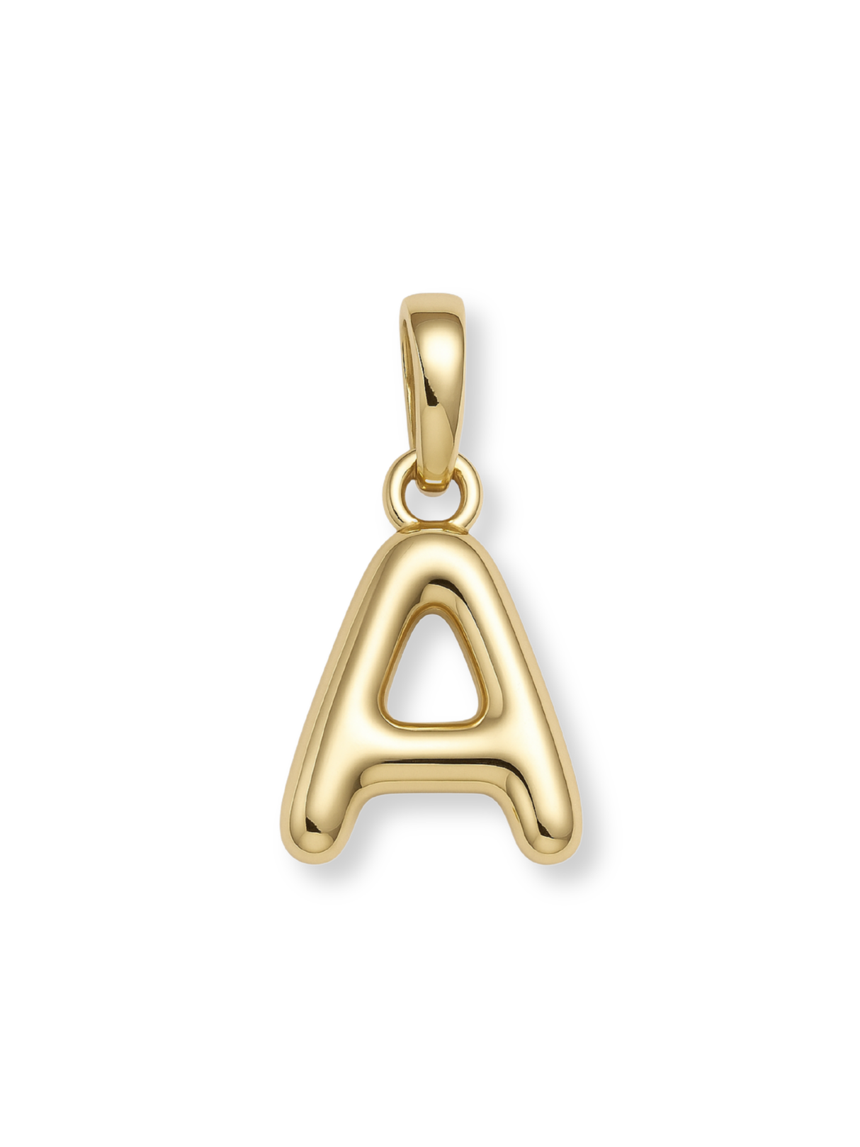 Gold Bubble Initial Clip Charm Letter A