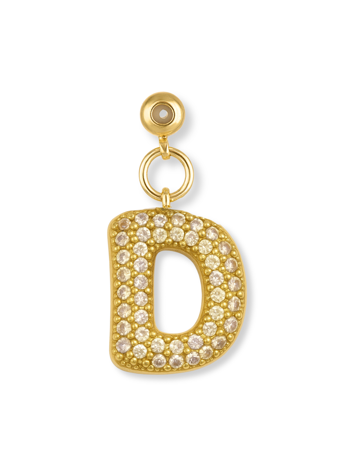 Bubble Letter Grip Charm Letter D