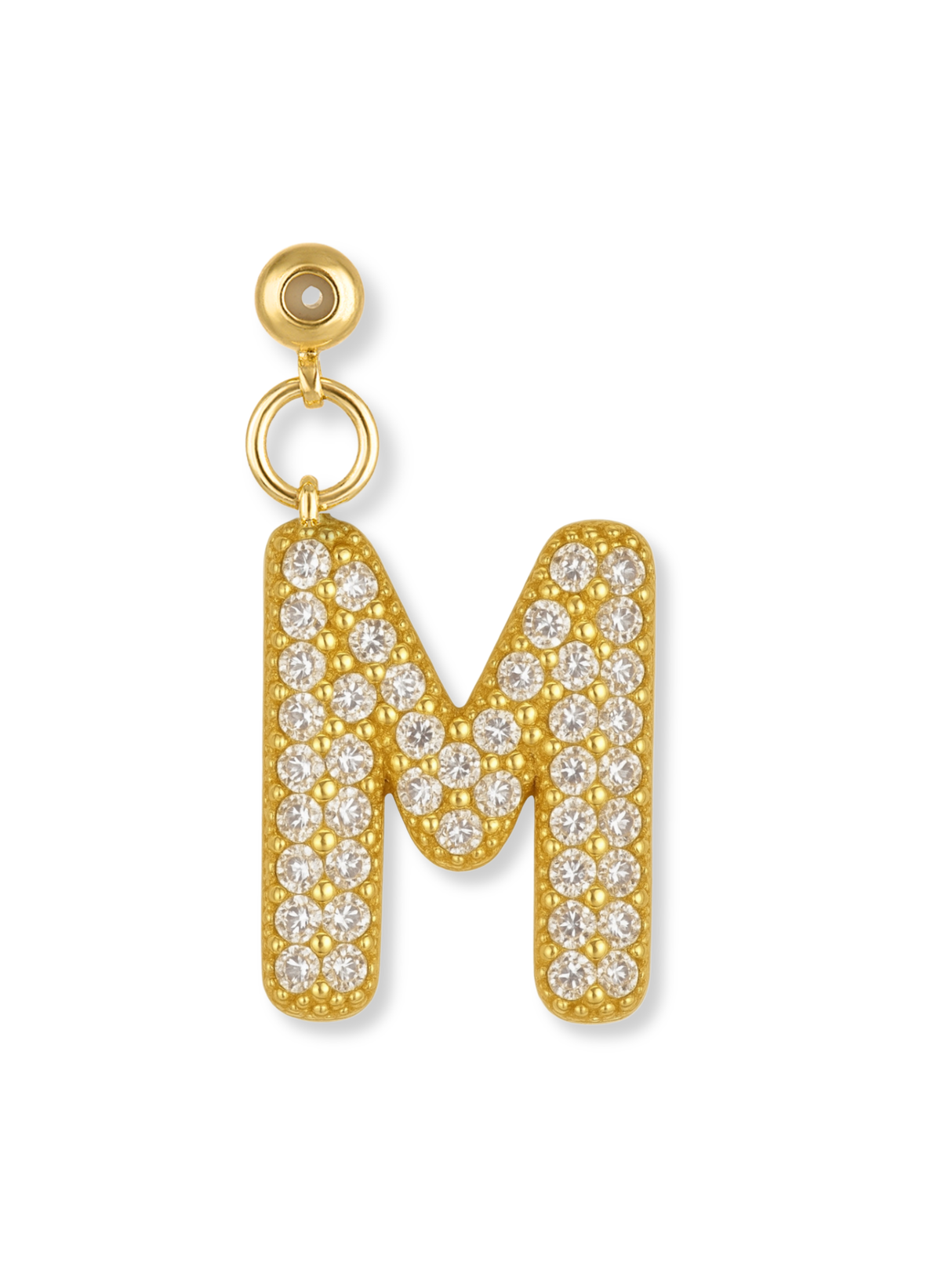 Bubble Letter Grip Charm Letter M