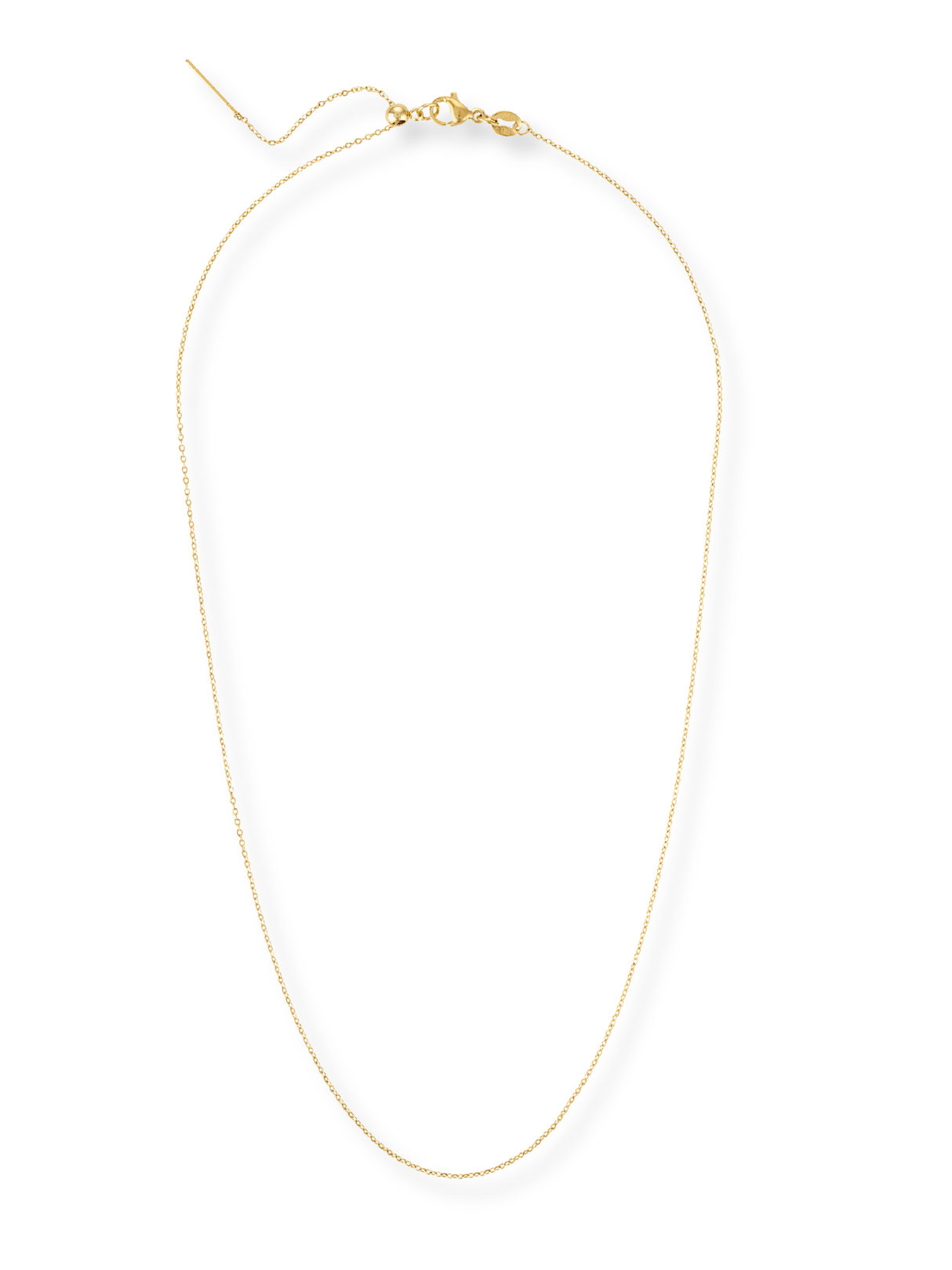 The Charm Necklace Dainty Chain by Kinsey Designs Archives features a thin gold-filled chain with a simple lobster clasp, showcased on a white background.