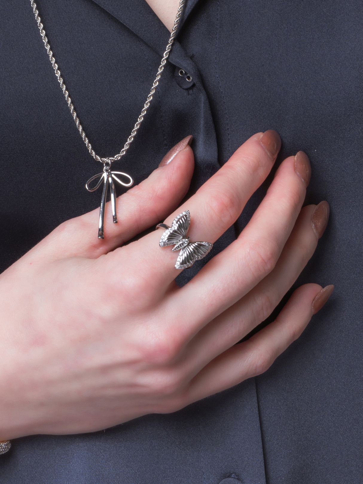 Crosby Silver Butterfly Ring