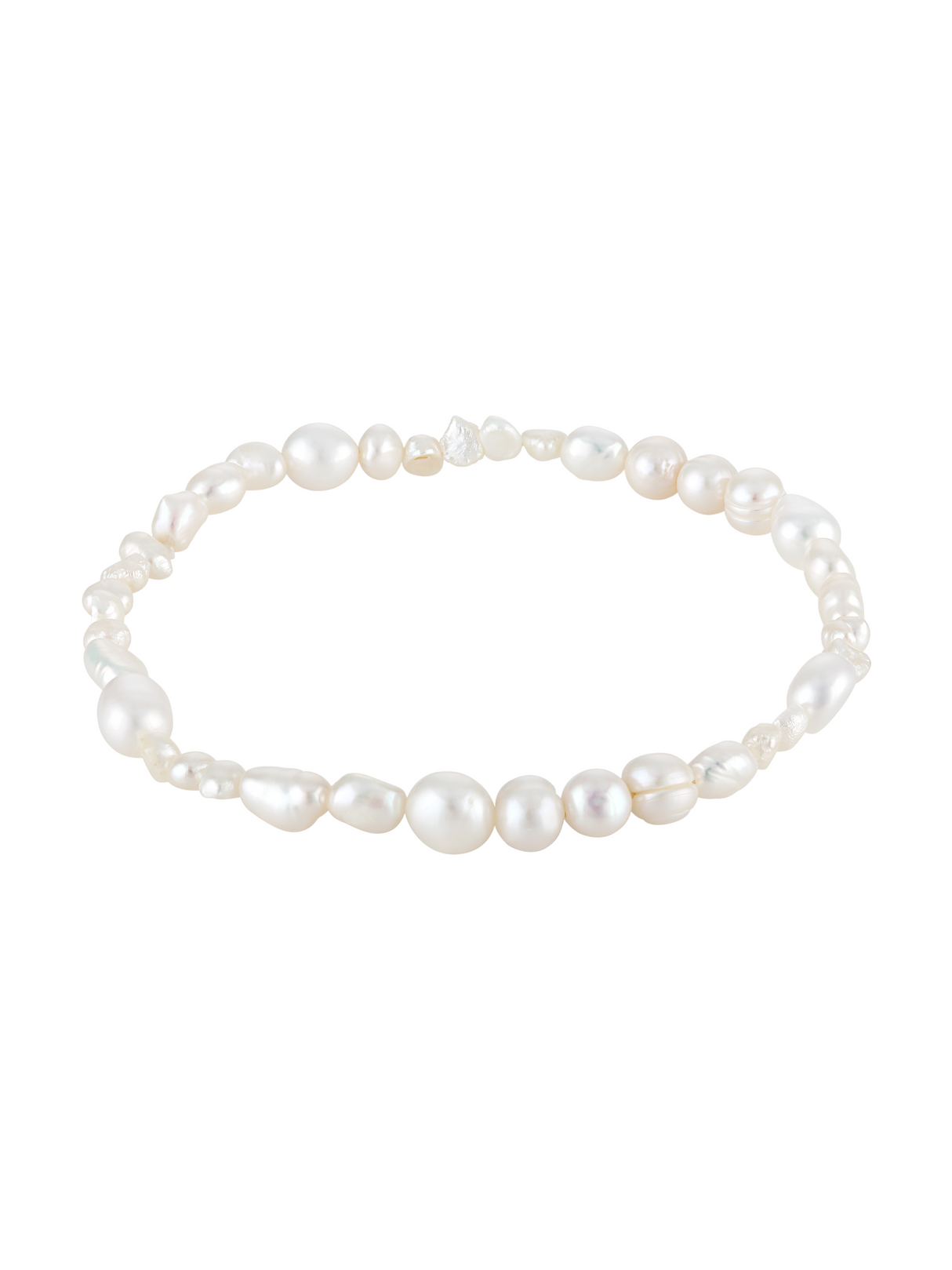 The Kinsey Designs Freshwater Pearl Stretch Bracelet features irregularly shaped white pearls, creating a delicate and elegant look.