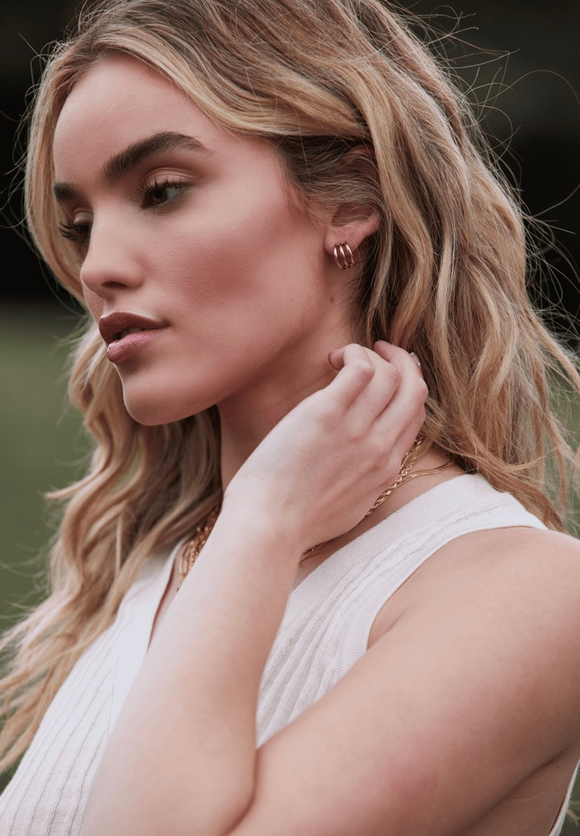 Keera Triple Layer Hoops