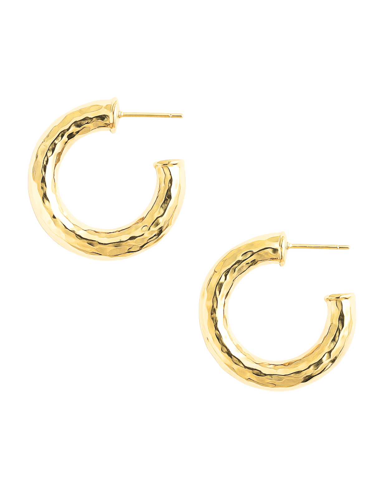 Jasmine Hoops by Kinsey Designs are gold filled, hammered hoop earrings with posts—an ideal statement jewelry piece, shown on a white background.