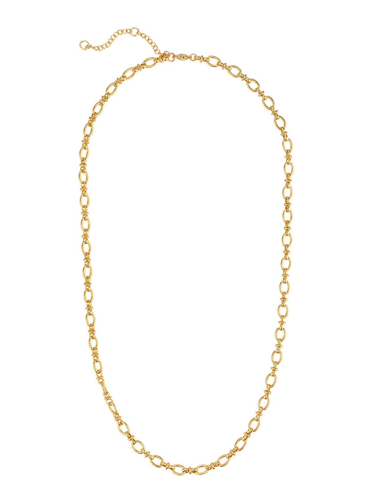 The Josephine Link Necklace by Kinsey Designs features elegant oval links and a small adjustable clasp, ideal for layering. Displayed on a white background.