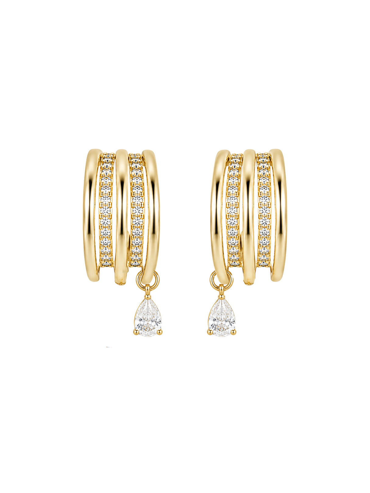 Kaia Triple Teardrop Post Earring