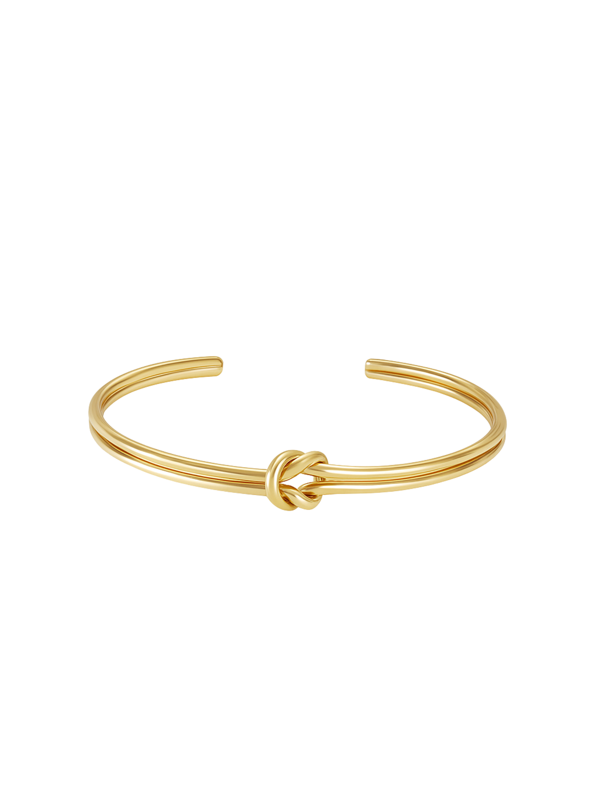 The Kinsey Designs Knotty Cuff Bracelet features a distinctive knot motif and is displayed on a white background—an elegant, unique choice for a bridal gift.