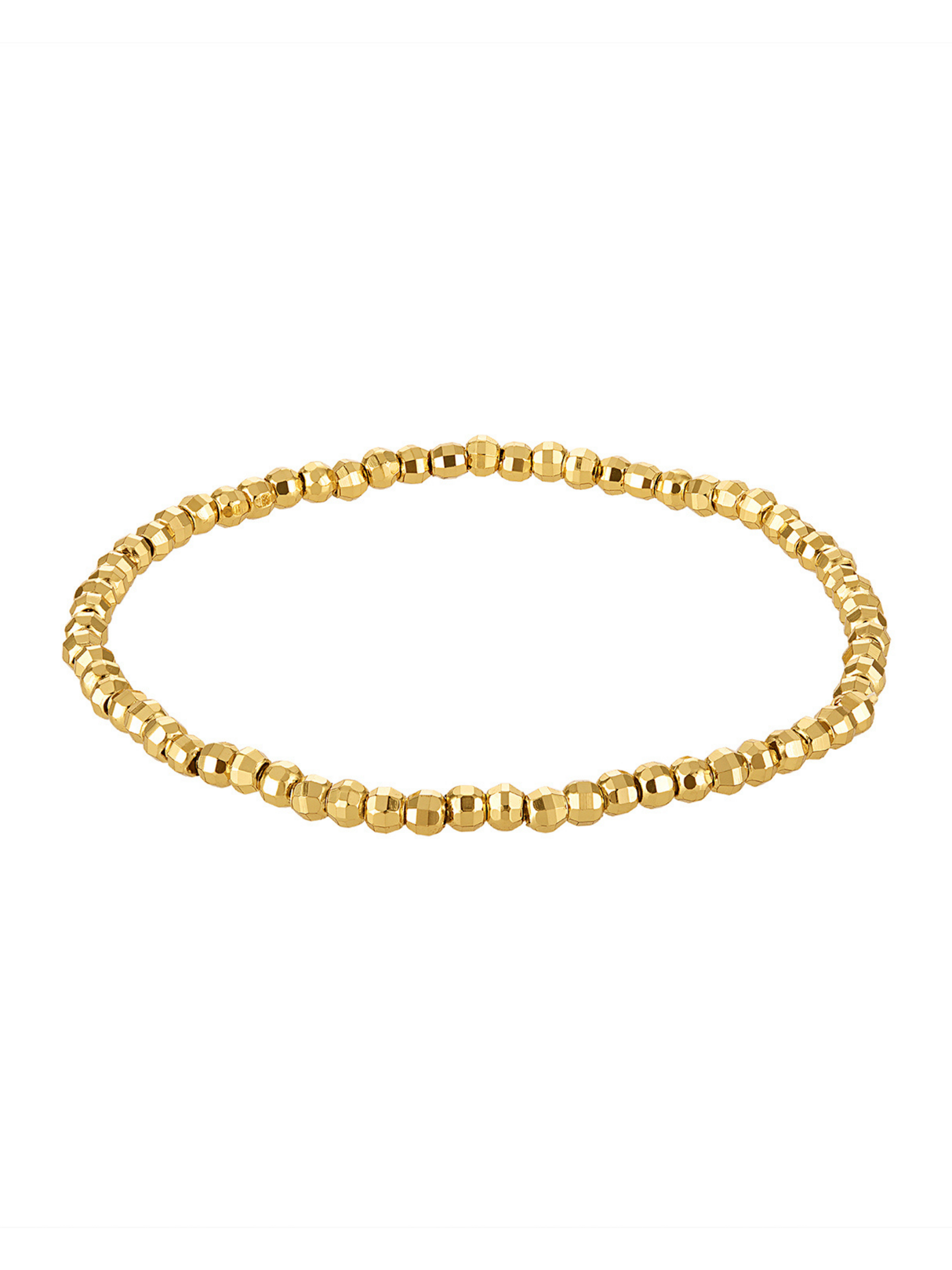 The Kinsey Designs Multi Faceted Stretch Bead Bracelet features small, shiny, round beads in a simple circular style—a timeless beaded jewelry piece.