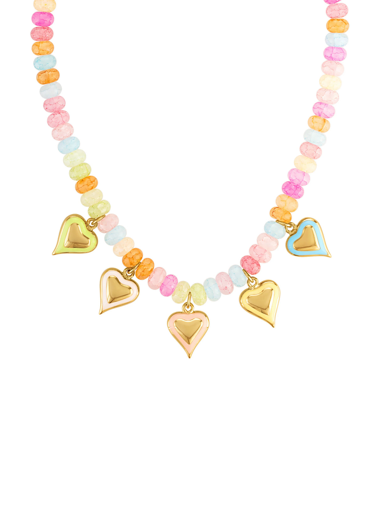 McGuire Multi Heart Charm Necklace
