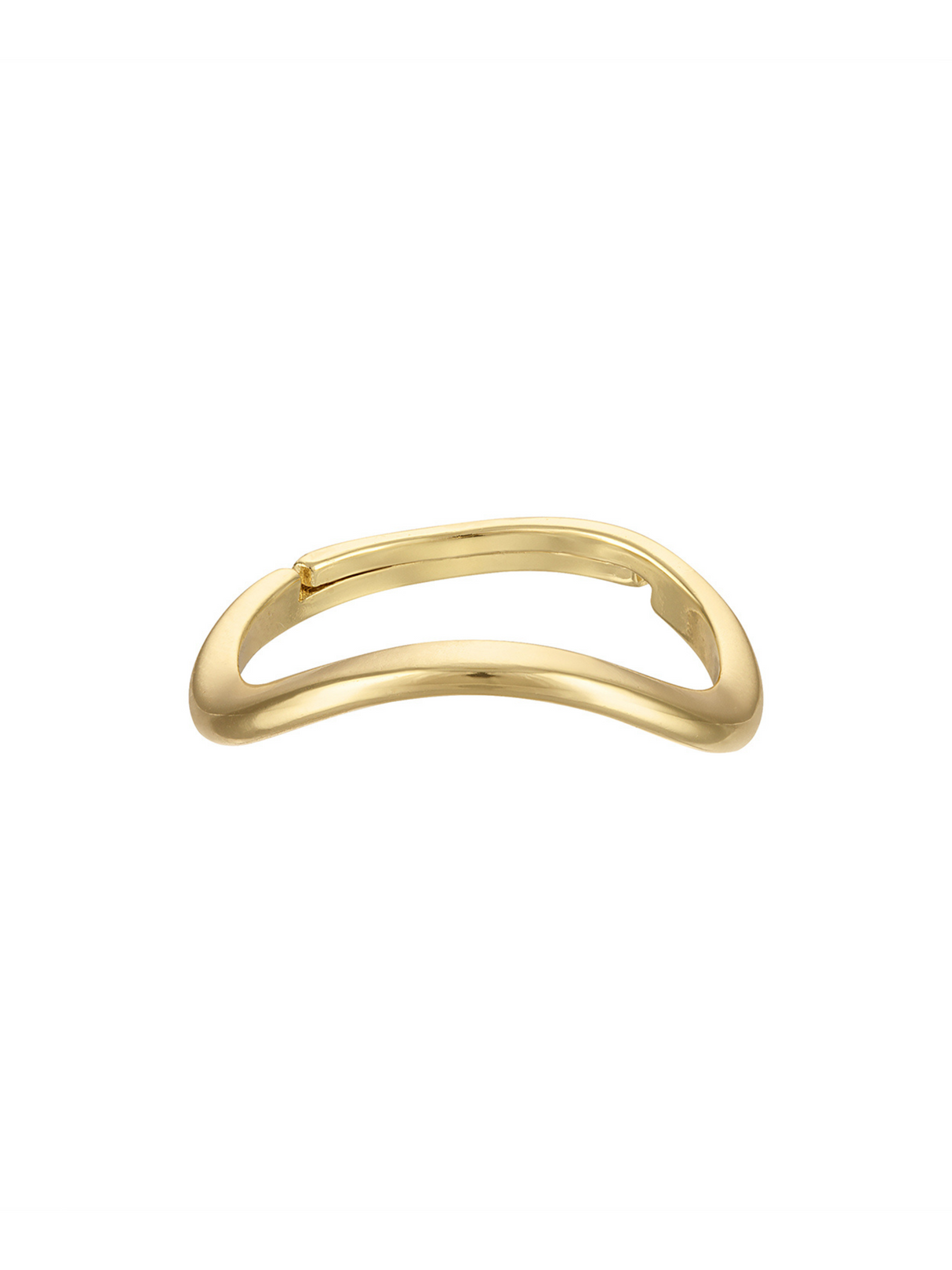 The Kinsey Designs Miller Curve Ring features a curved gold silhouette with a smooth, polished finish, ideal for pairing with your favorite stackable bangles.