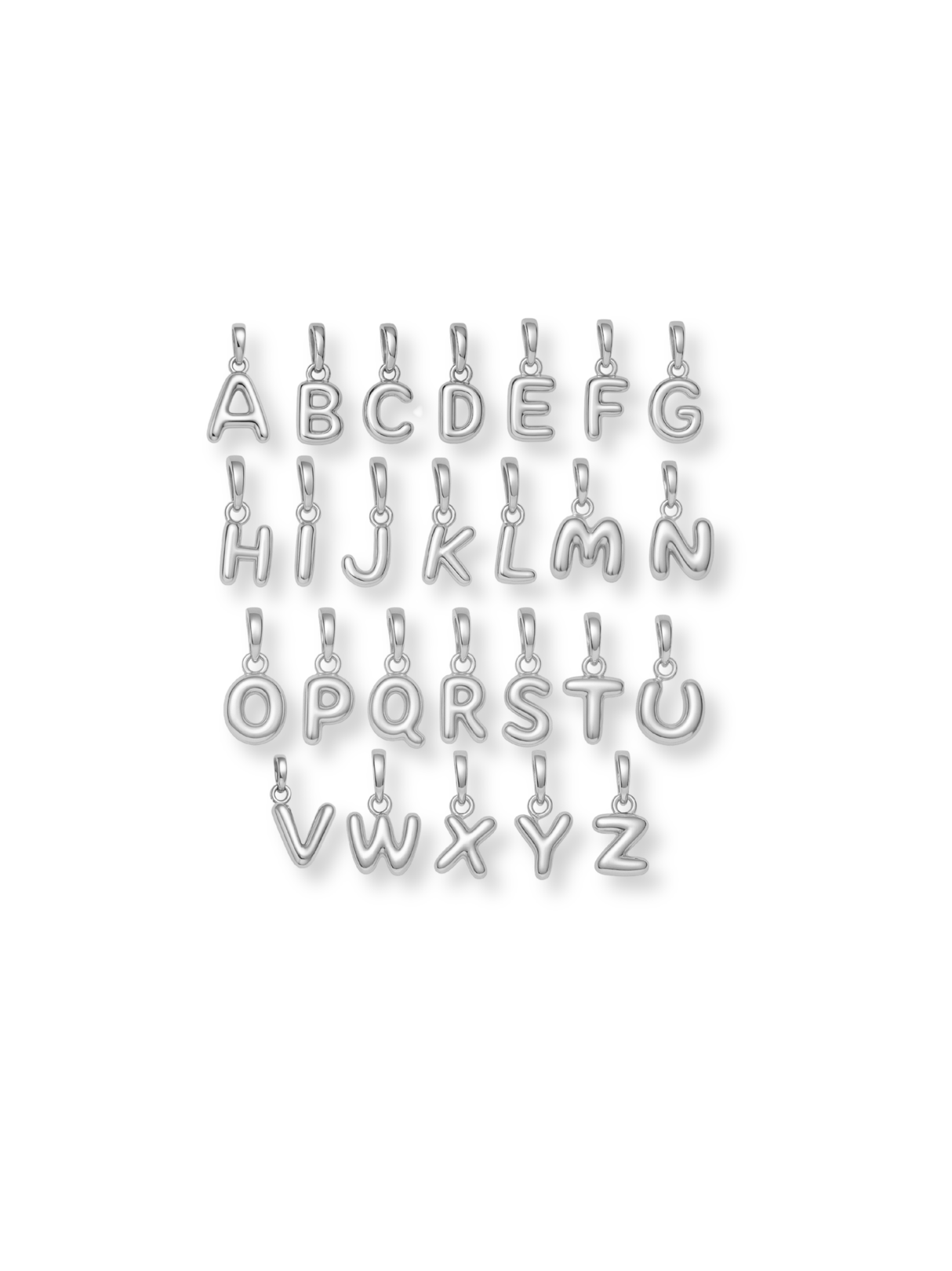 Silver Bubble Initial Clip Charm