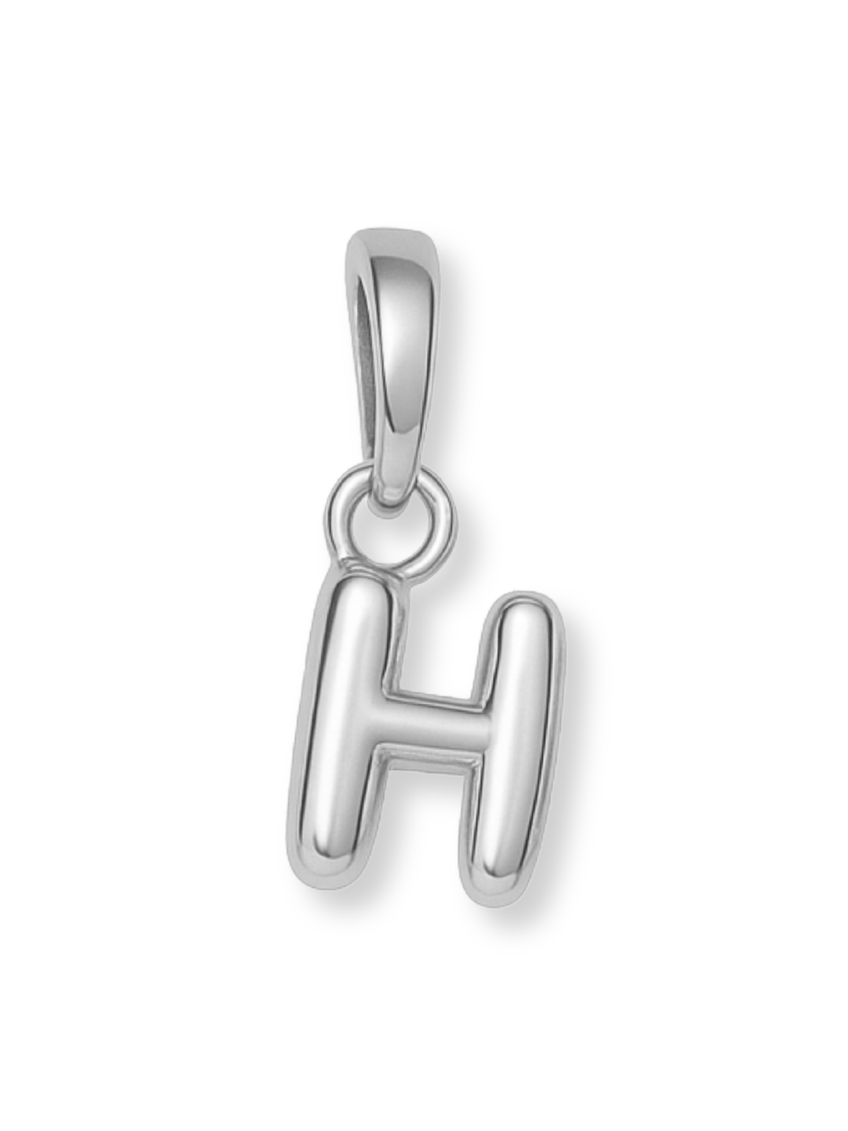 Silver Bubble Initial Clip Charm Letter H