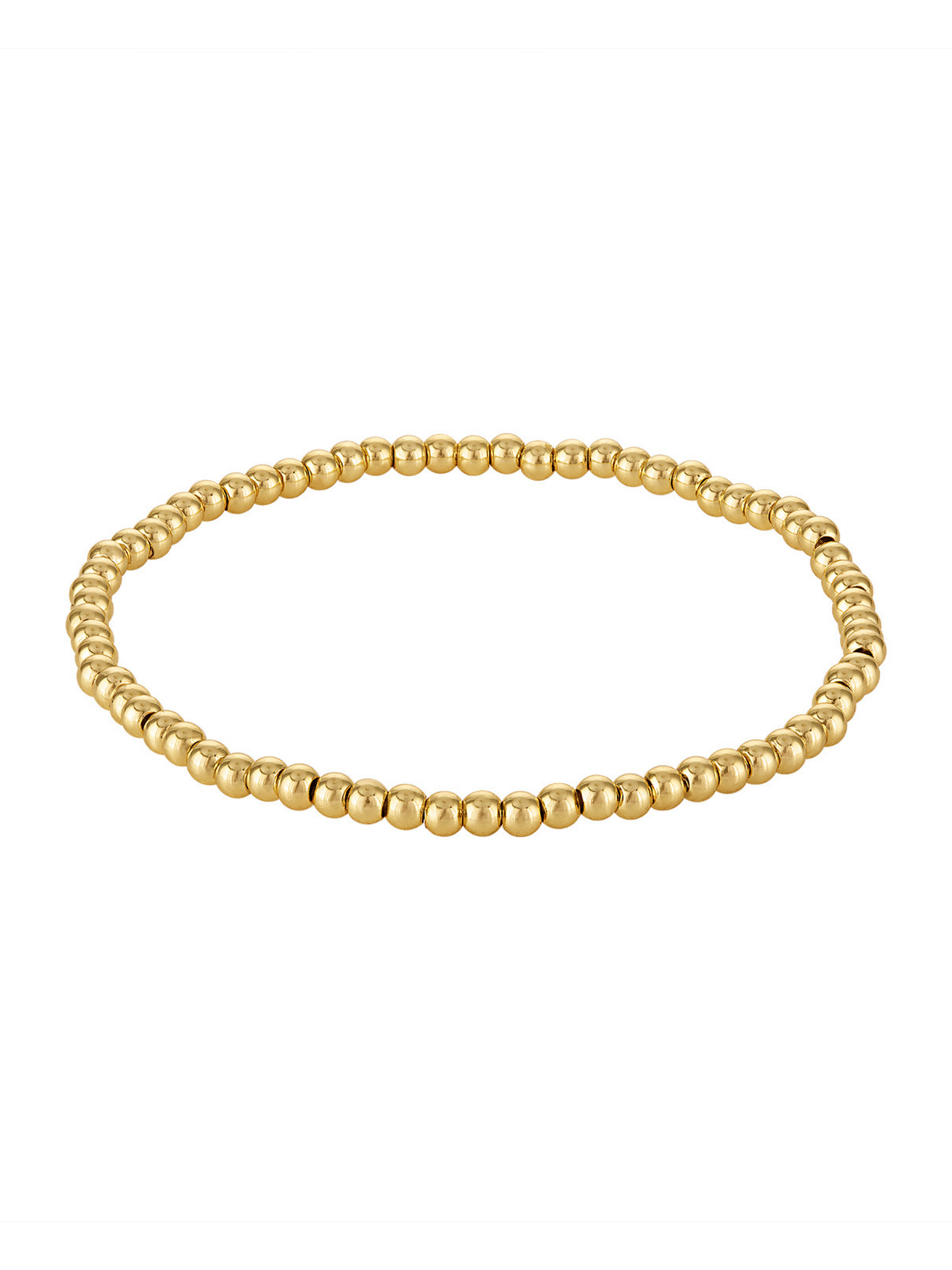 The Kinsey Designs Stretch Bead Bracelet 3MM features small, round gold beads in a simple stretch loop—perfect for stacking and adding everyday elegance. Shown on a white background.