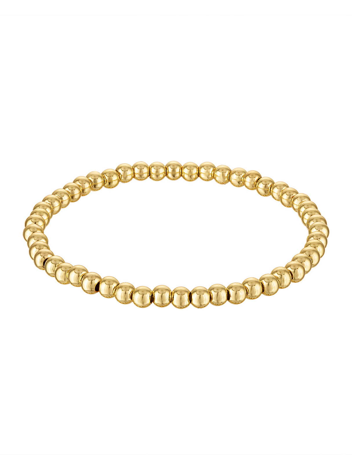 The Kinsey Designs Stretch Bead Bracelet 4MM features polished round beads in a simple circular design—ideal for stacking or wearing solo.