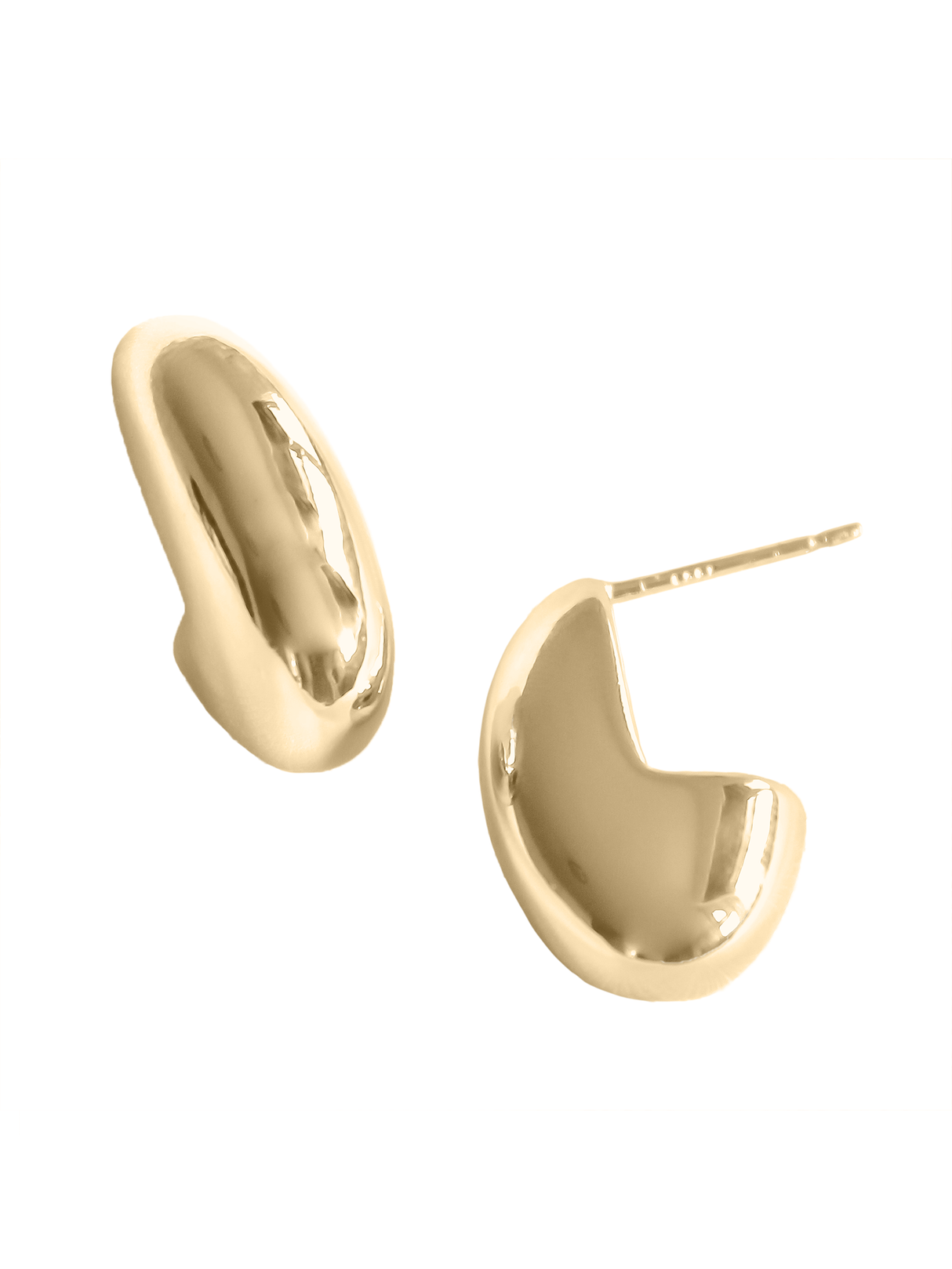 Elevate your style with the Weston Earring by Kinsey Designs—shiny gold-filled, crescent-shaped stud earrings. Available now at our exclusive sample sale.