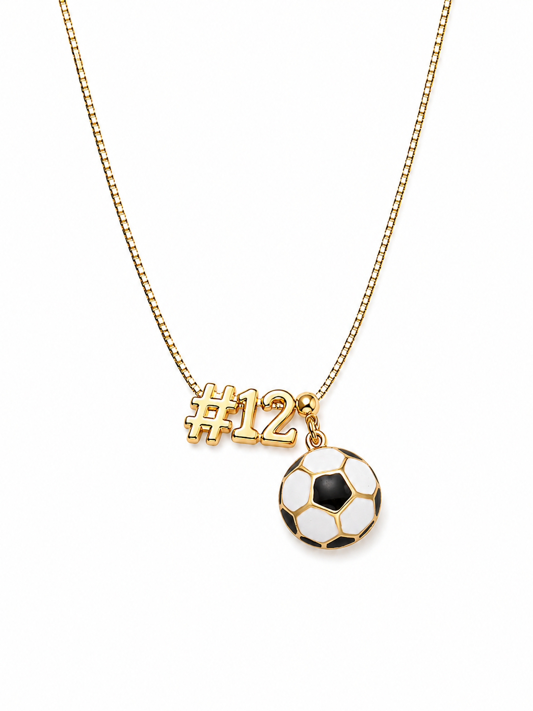 Soccer Charm Necklace with Slide Numbers