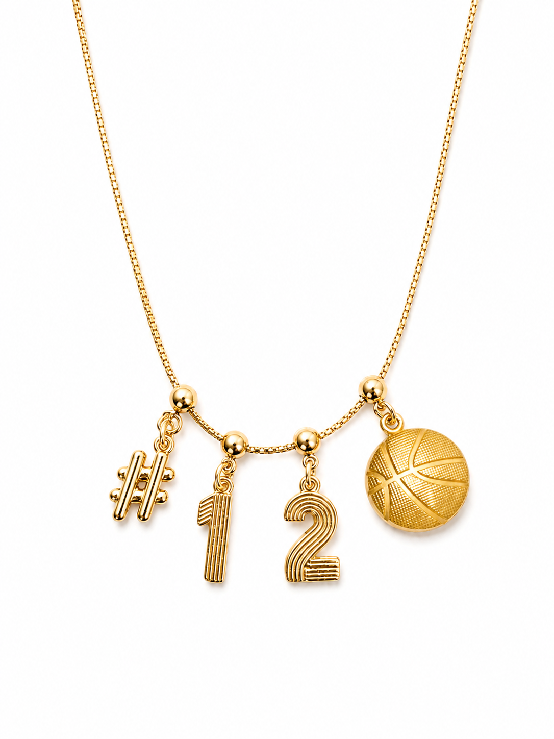 Basketball Charm Necklace with Groove Grip Numbers