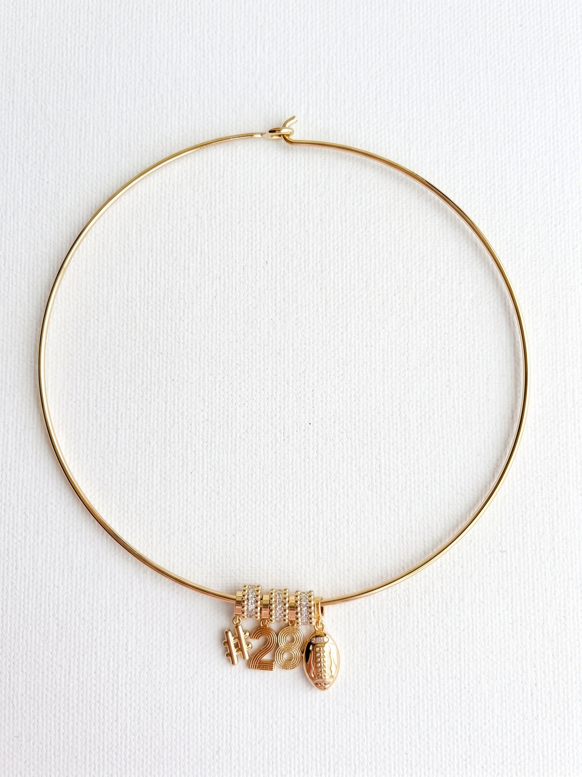 Lux Football Collar Necklace with Number Charms