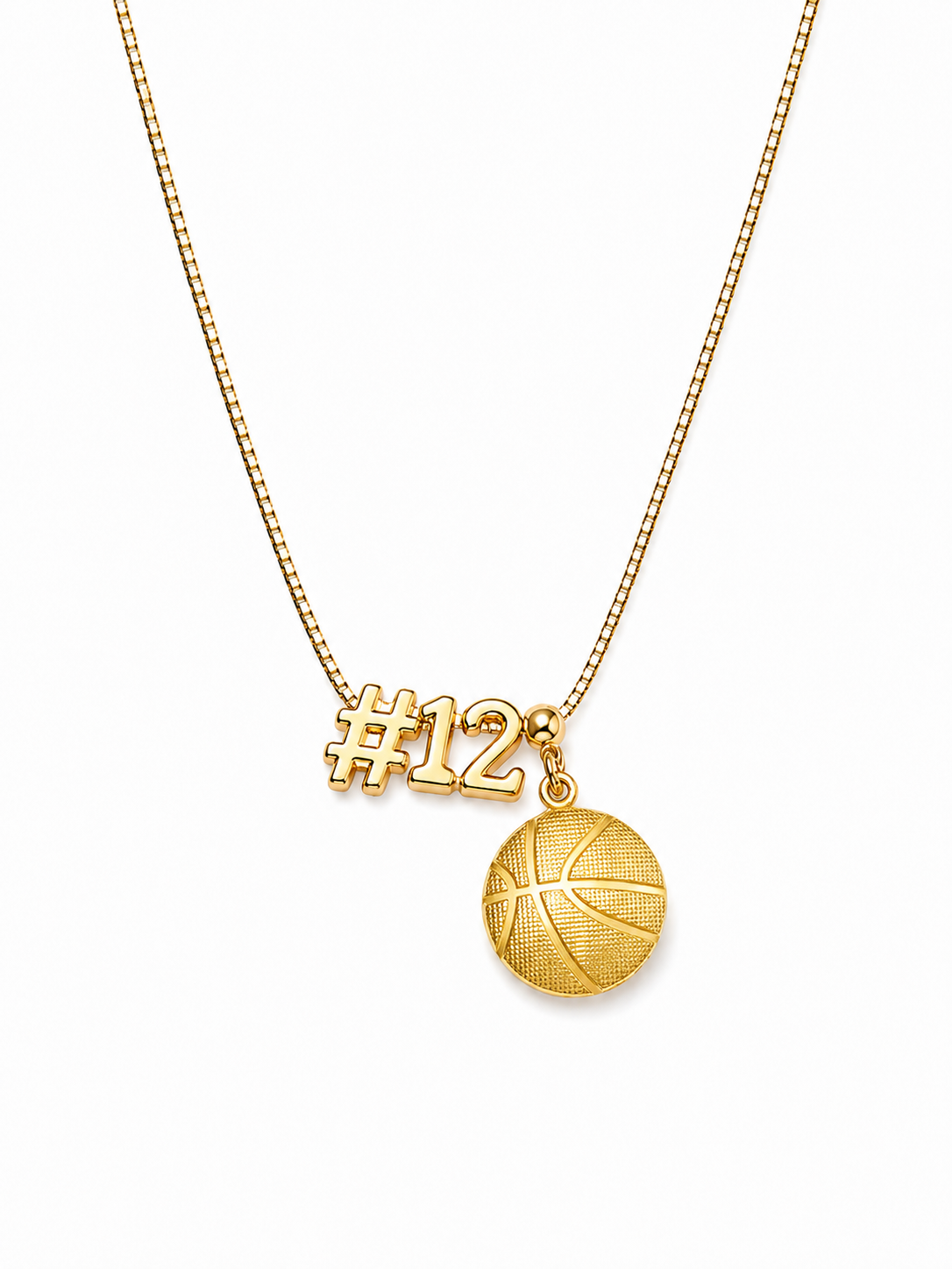 Basketball Charm Necklace with Slide Numbers