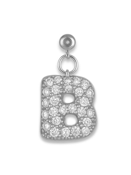 Silver Bubble Letter Grip Charm