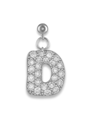 Silver Bubble Letter Grip Charm