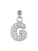 Silver Bubble Letter Grip Charm