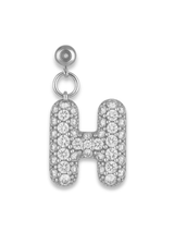 Silver Bubble Letter Grip Charm