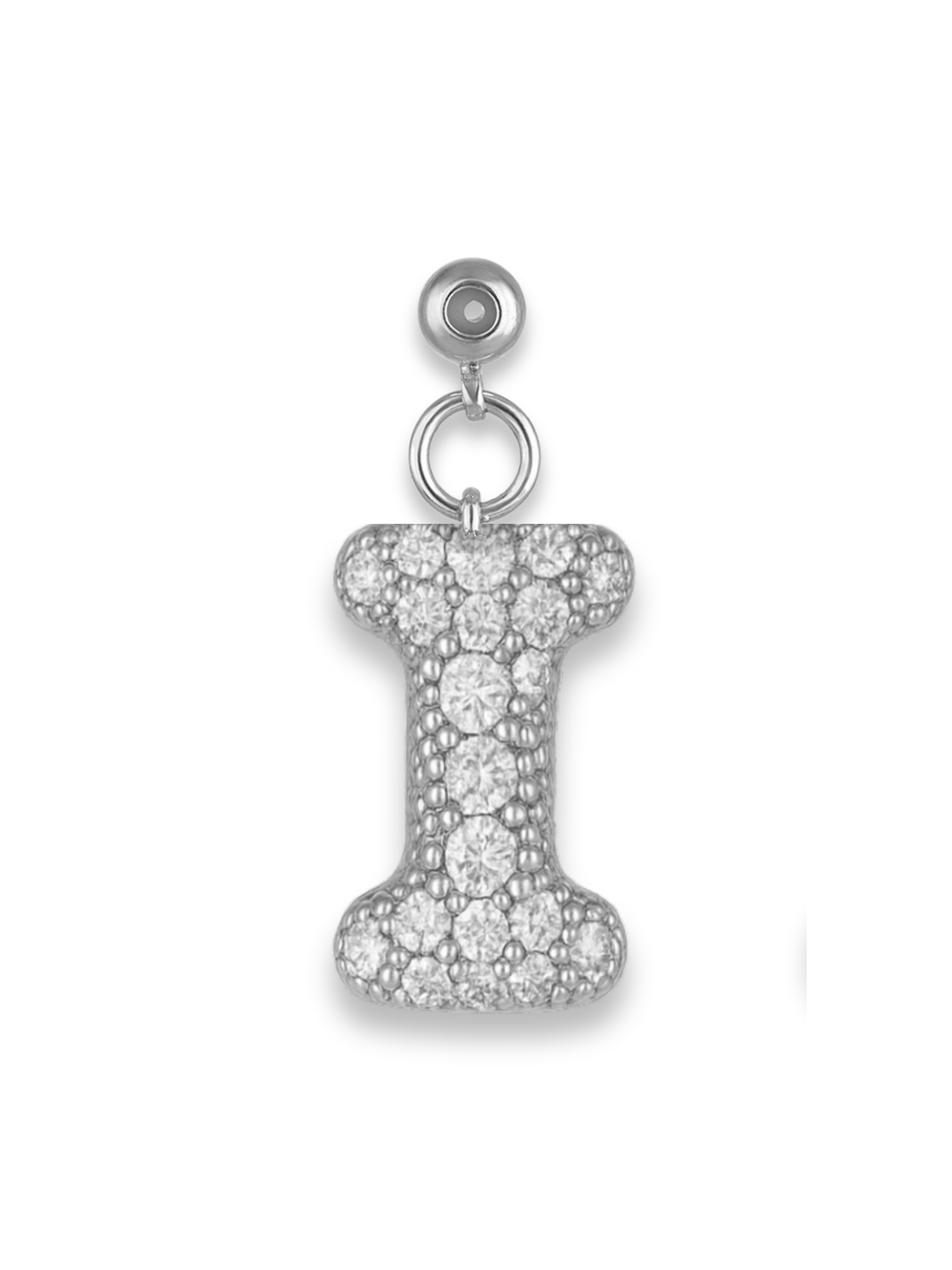 Silver Bubble Letter Grip Charm