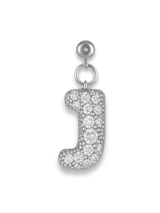 Silver Bubble Letter Grip Charm