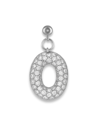 Silver Bubble Letter Grip Charm