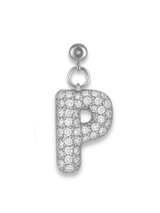 Silver Bubble Letter Grip Charm