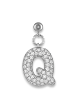 Silver Bubble Letter Grip Charm