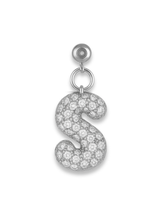Silver Bubble Letter Grip Charm