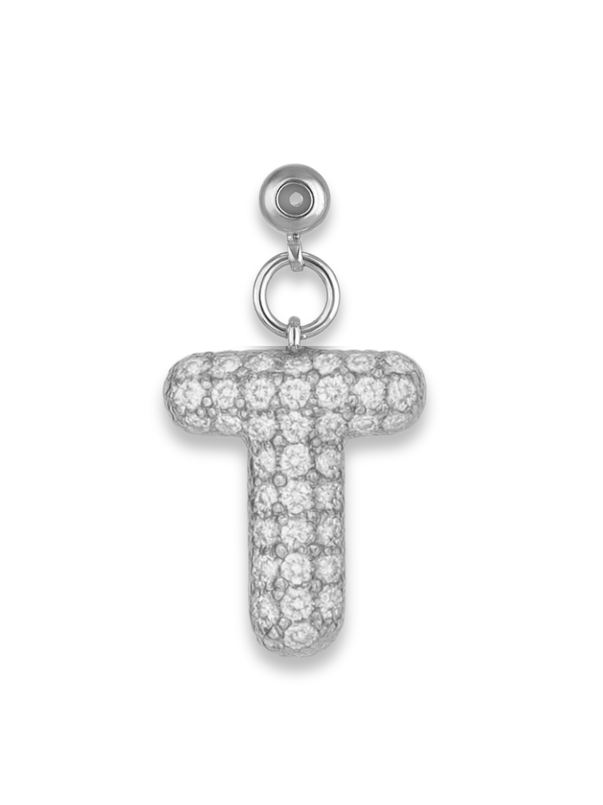 Silver Bubble Letter Grip Charm