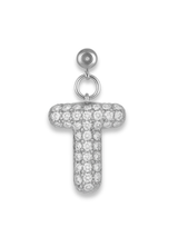 Silver Bubble Letter Grip Charm