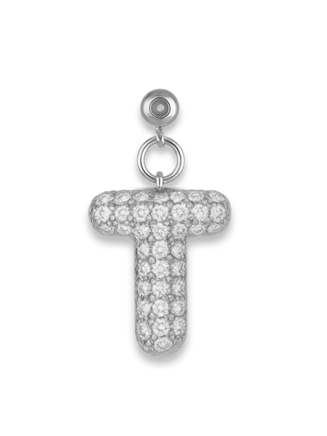 Silver Bubble Letter Grip Charm