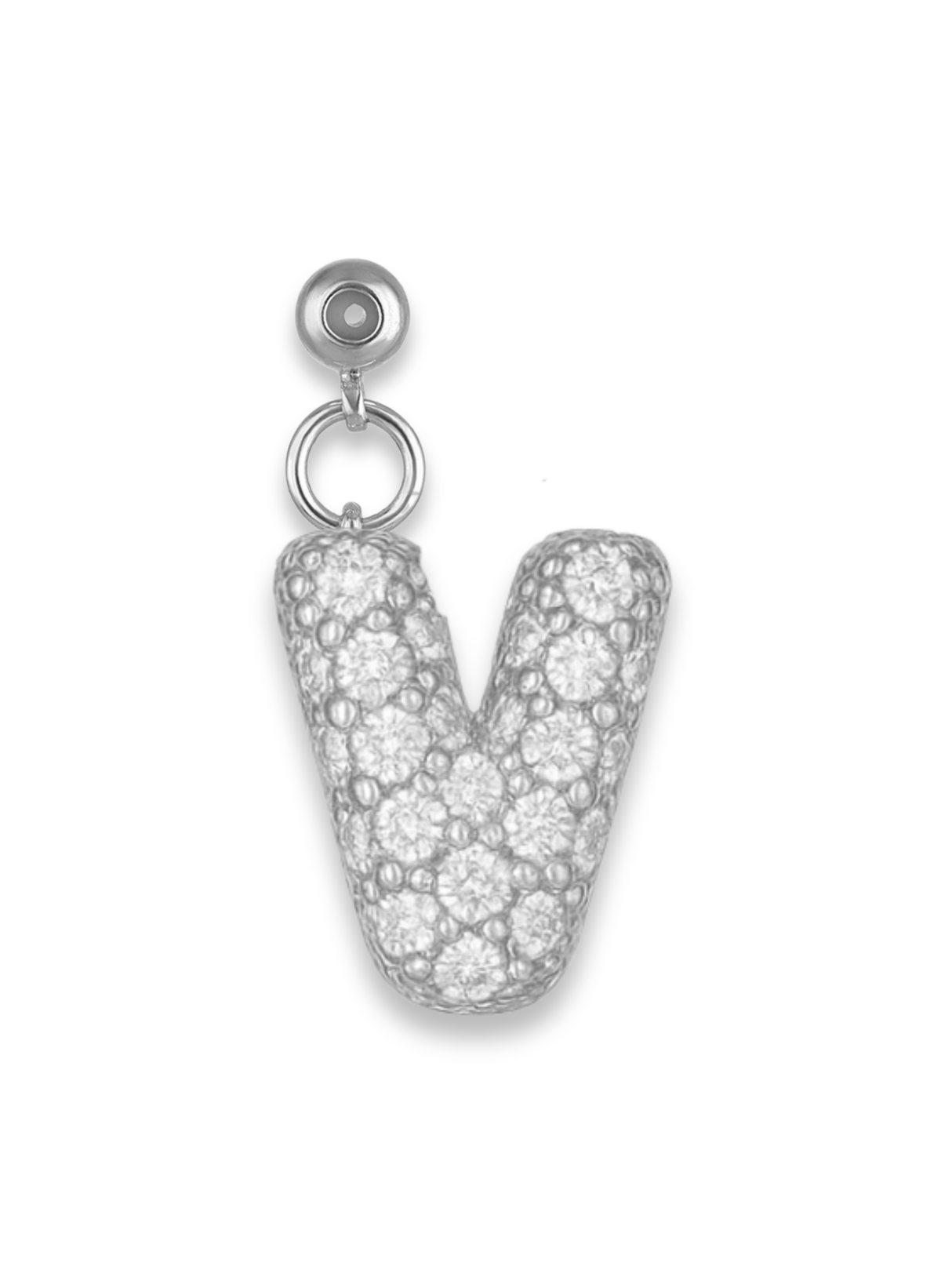 Silver Bubble Letter Grip Charm