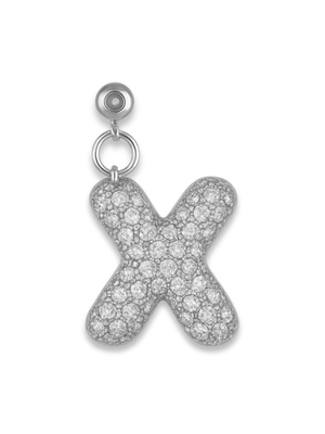 Silver Bubble Letter Grip Charm