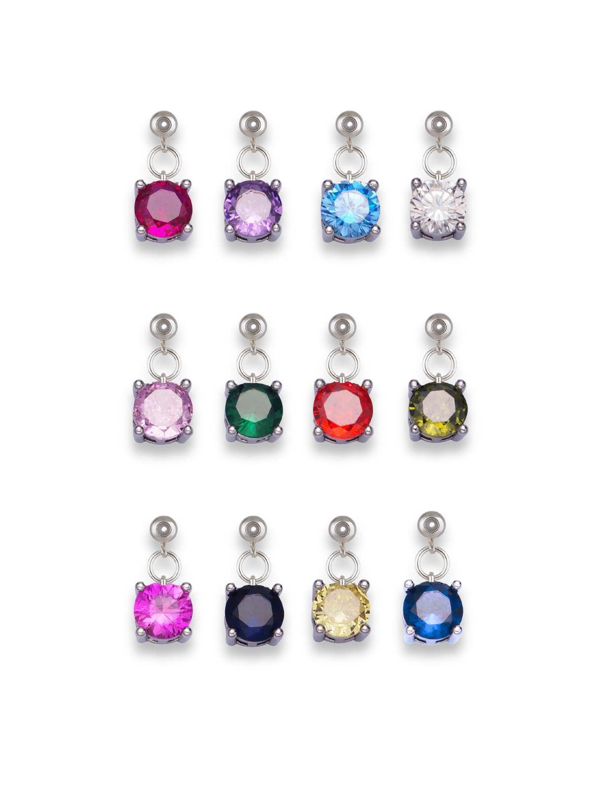 Silver Birthstone Grip Charm