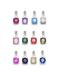 Silver Birthstone Grip Charm