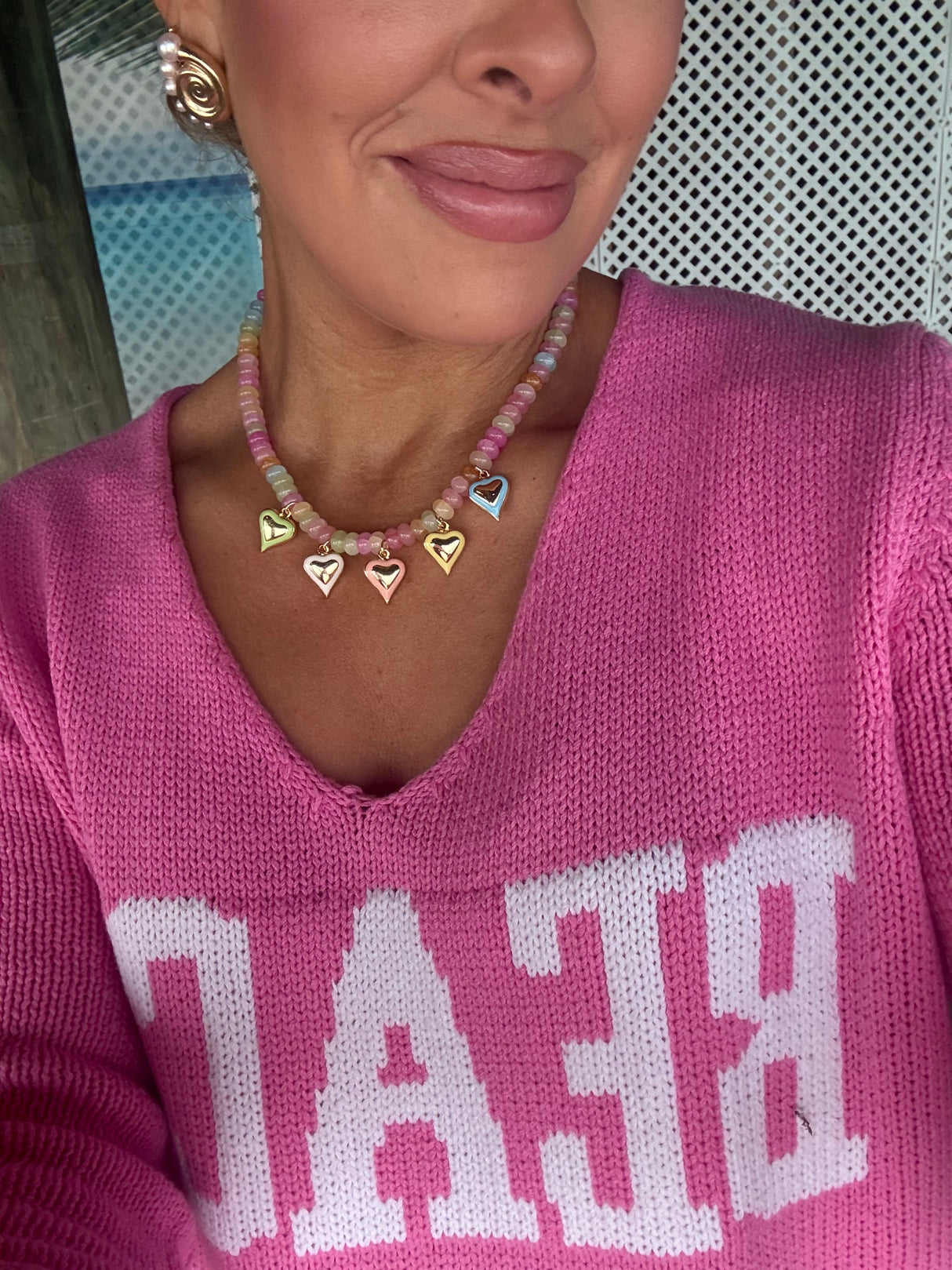 McGuire Multi Heart Charm Necklace