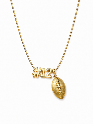 Football Charm Necklace with Slide Numbers