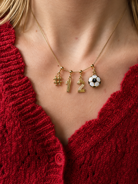 Soccer Charm Necklace with Groove Grip Numbers