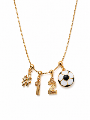 Soccer Charm Necklace with Groove Grip Numbers